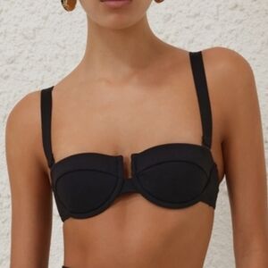 Zimmermann Anneke Balconette Bra Swim Top Noir Black